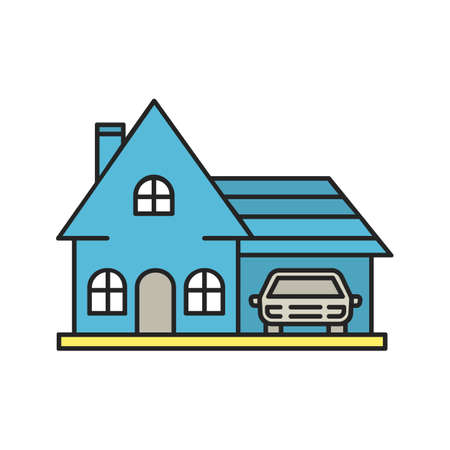 Cottage color iconのイラスト素材