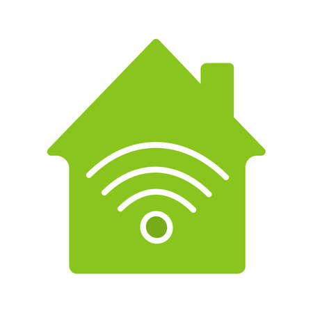 Home internet connection glyph color iconのイラスト素材