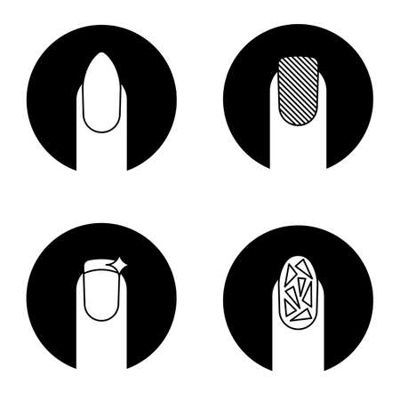 Manicure glyph icons setのイラスト素材