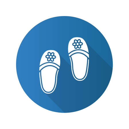 Bedroom slippers flat design iconのイラスト素材