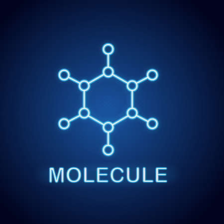 Molecule neon light iconのイラスト素材