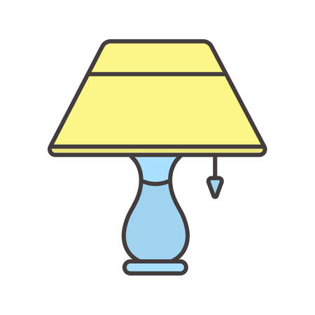Table lamp color icon. Isolated vector illustrationのイラスト素材