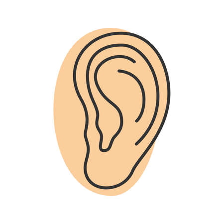 Ear colored icon. Parts of the body concept, Isolated vector illustrationのイラスト素材