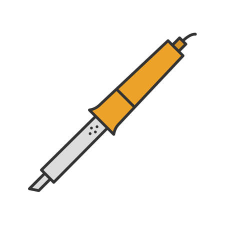 Soldering iron color icon. Solderer. Isolated vector illustrationのイラスト素材