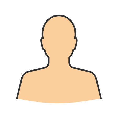 Man's silhouette color icon. User. Isolated vector illustrationのイラスト素材