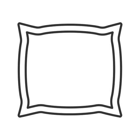 Square pillow linear icon. Thin line illustration. Cushion. Contour symbol. Vector isolated outline drawingのイラスト素材