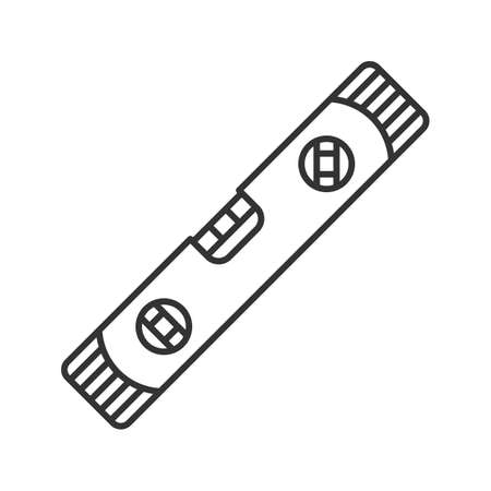 Spirit level linear icon. Thin line illustration. Carpenter's level. Contour symbol. Vector isolated outline drawingのイラスト素材