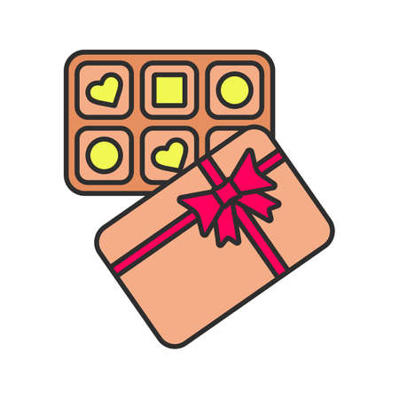 Candy box color icon. Sweets. Isolated vector illustrationのイラスト素材