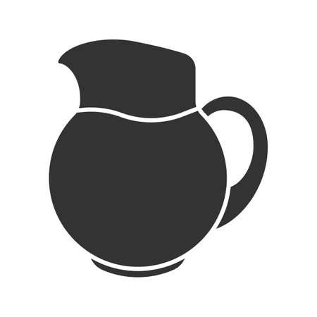 Lemonade jug glyph icon. Silhouette symbol, water, negative space vector isolated illustration.のイラスト素材