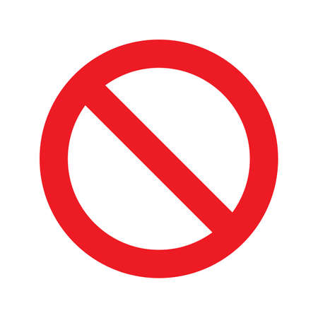 Prohibition circle glyph icon. Stop silhouette symbol. Forbidden road sign. Negative space. Vector isolated illustrationのイラスト素材