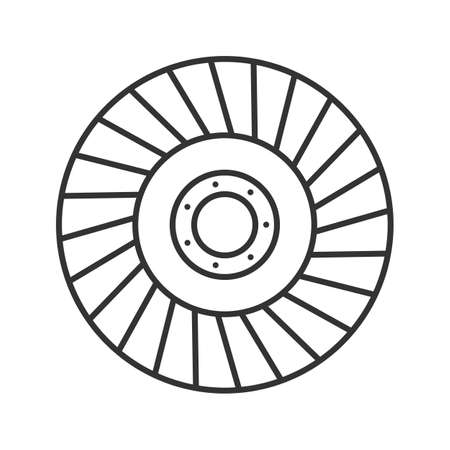 Abrasive flap wheel linear icon. Thin line illustration. Contour symbol. Vector isolated outline drawingのイラスト素材