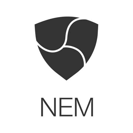 NEM coin glyph icon. Cryptocurrency. Mining. Silhouette symbol. Negative space. Vector isolated illustrationのイラスト素材