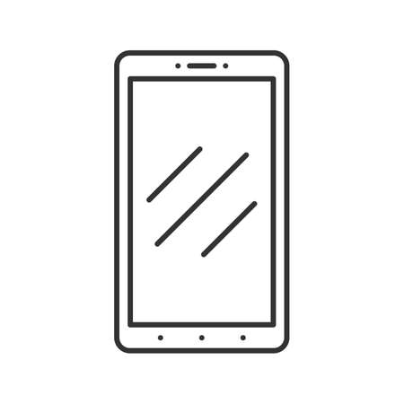Smartphone linear icon. Thin line illustration. Mobile phone. Contour symbol. Vector isolated outline drawingのイラスト素材