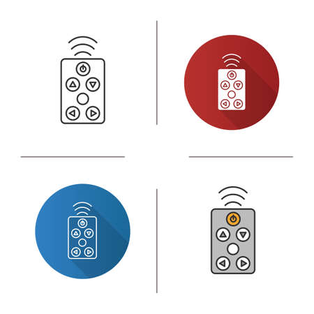 Remote controller icon. Flat design, linear and color styles. Control panel. Isolated vector...