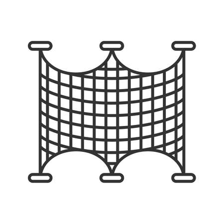 Fishing nets linear icon. Thin line illustration. Angling equipment. Contour symbol. Vector isolated outline drawingのイラスト素材