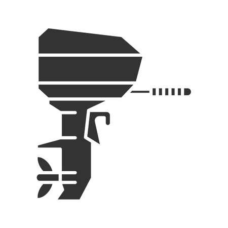 Boat motor engine silhouette symbol on a white backgroundのイラスト素材
