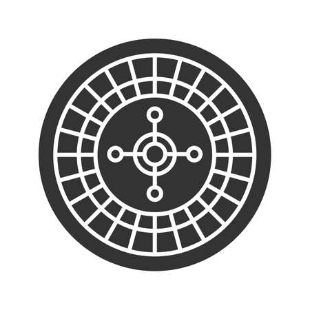 Roulette glyph icon. Casino. Silhouette symbol. Negative space. Vector isolated illustrationのイラスト素材