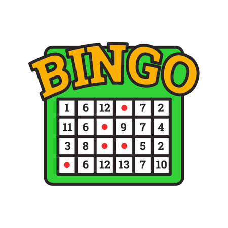 Bingo game color icon. Lottery. Casino. Isolated vector illustrationのイラスト素材