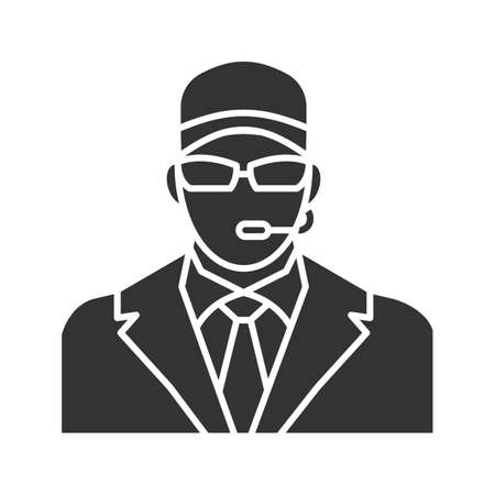 Bodyguard glyph icon vector illustrationのイラスト素材