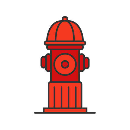 Hydrant color icon. Fireplug. Isolated vector illustrationのイラスト素材