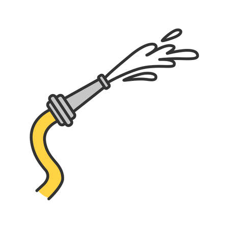 Fire hose color icon. Firefighting equipment. Isolated vector illustrationのイラスト素材