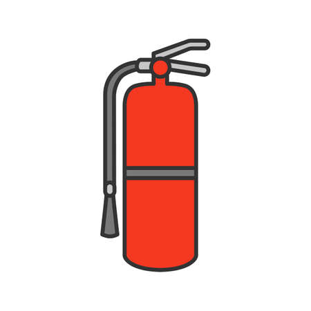 Fire extinguisher color icon. Firefighting equipment. Isolated vector illustrationのイラスト素材