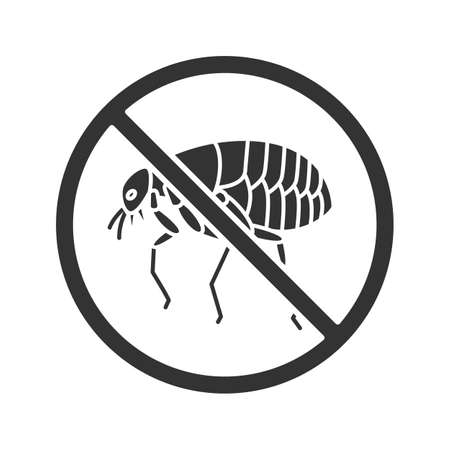 Stop fleas glyph icon vector illustration