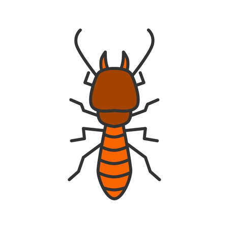 Termite color icon. White ant. Isolated vector illustrationのイラスト素材