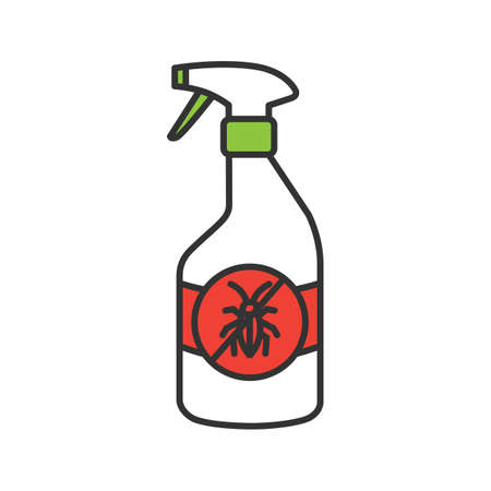 Insects repellent color icon. Anti-cockroach spray. Isolated vector illustrationのイラスト素材