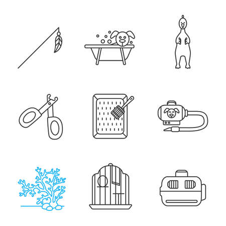 Pets supplies linear icons set.のイラスト素材