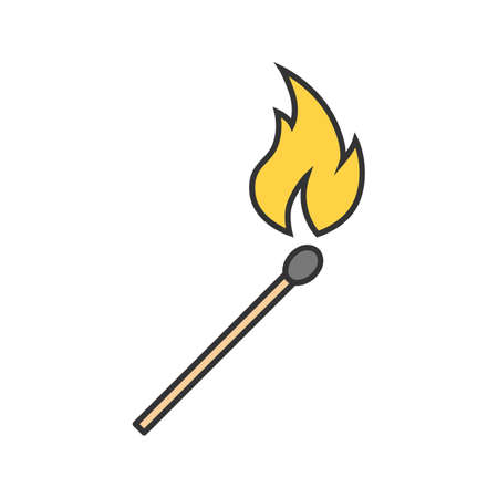 Burning matchstick iconのイラスト素材