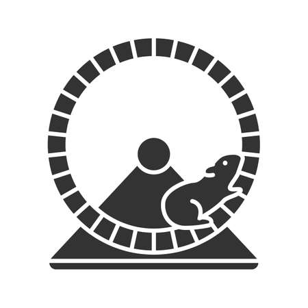 Hamster wheel glyph icon.のイラスト素材