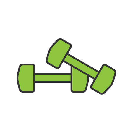 Dumbbells color icon. Fitness equipment. Isolated vector illustrationのイラスト素材