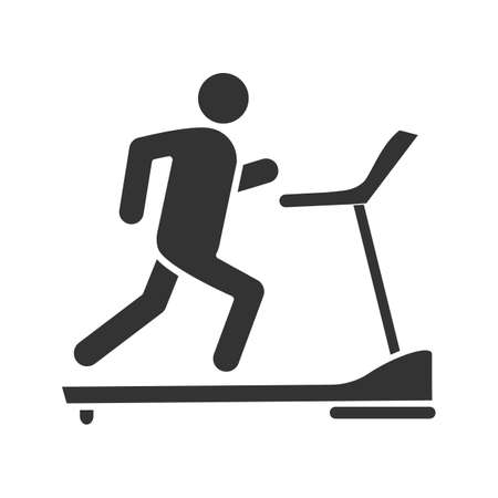 Treadmill glyph icon.のイラスト素材