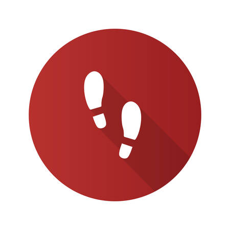 Footprints flat design long shadow glyph icon. Footsteps vector silhouette illustration.のイラスト素材