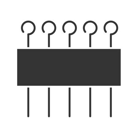 Eye pins set glyph icon. Silhouette symbol. Negative space. Vector isolated illustrationのイラスト素材