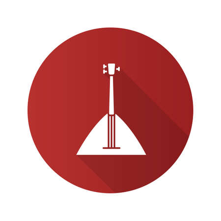 Balalaika flat design long shadow glyph icon. Vector silhouette illustration.のイラスト素材