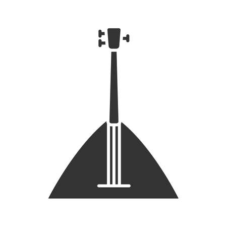 Balalaika glyph icon. Silhouette symbol. Negative space. Vector isolated illustrationのイラスト素材