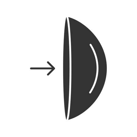 Eye contact lenses removing instruction glyph icon. Silhouette symbol. Negative space. Vector isolated illustrationのイラスト素材
