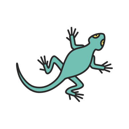 Lizard color icon. Salamander. Isolated vector illustrationのイラスト素材
