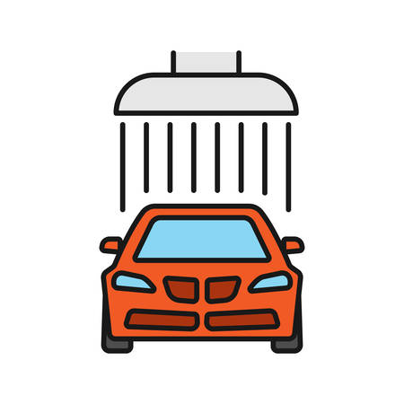 Car washing color icon. Auto cleaning service. Isolated vector illustrationのイラスト素材