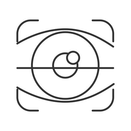 Retina scan linear icon. Optometry. Thin line illustration. Eye authentication. Contour symbol. Vector isolated outline drawingのイラスト素材