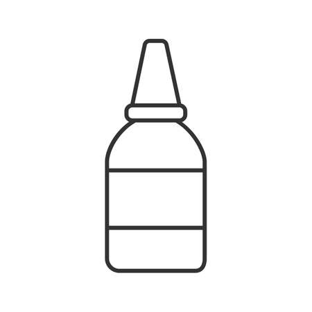 Eye or nasal drops linear icon. Thin line illustration. Contour symbol. Vector isolated outline drawingのイラスト素材