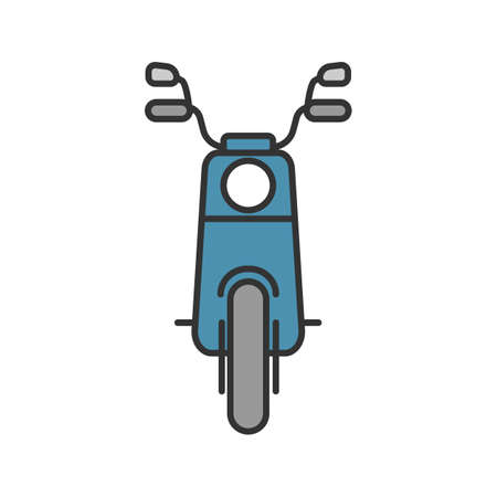 Scooter in front view color icon. Motorbike.のイラスト素材