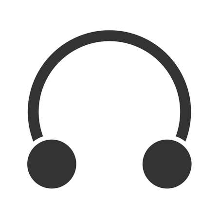 Half hoop earring glyph icon. Horseshoe piercing jewelry. Silhouette symbol. Negative space. Vector isolated illustrationのイラスト素材