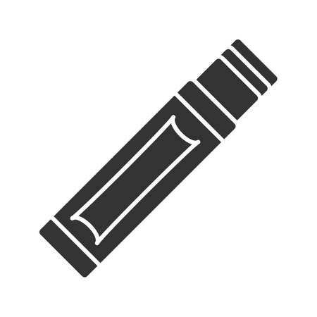 Chewing gum stick glyph icon. Silhouette symbol. Negative space. Vector isolated illustrationのイラスト素材