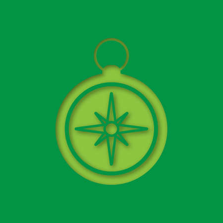 Compass paper cut out icon. Navigation. Vector silhouette isolated illustrationのイラスト素材