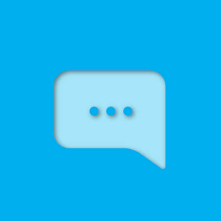 Speech bubble paper cut out icon. Chat box. Vector silhouette isolated illustration