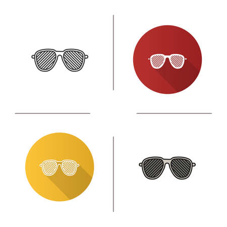 Louvered Sunglasses Icon Flat Design Linear And Color Styles Stripped Spectacles Shutter Shades Isolated Vector Illustrationsのイラスト素材 ストックフォト 写真 素材のstock Foto ストックドットフォト
