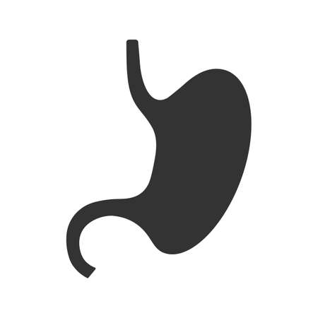 Stomach glyph icon. Gastrointestinal, tract. Silhouette symbol. Negative space. Vector isolated illustrationのイラスト素材